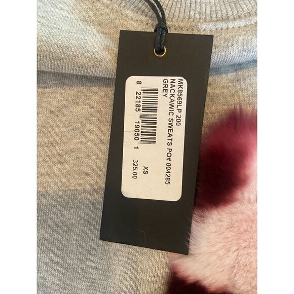 Moose Knuckles Nackawic Real Fur Graphic Oversized Sweatshirt Gray Size XS - Picture 7 of 10